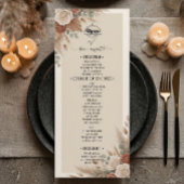 Elegante Boho Chic Bruiloft Menu