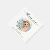 Elegante Boho Chic Custom Foto Huisdier Hond bruil Servet (Hoek)