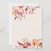 Elegante Boho Chic Floral bruiloft Kaart (Achterkant)