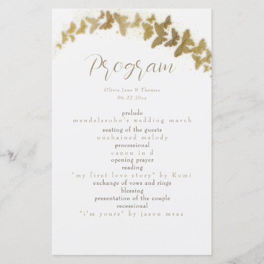 Elegante Boho Chic Gouden Vlinders Eenvoudige Trou (Voorkant)