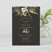 Elegante Boho Chic herfst bruintjes herfst bruilof Kaart (Staand voorkant)