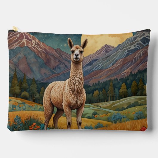 Elegante boho chic lama alpaca etui (Voorkant)