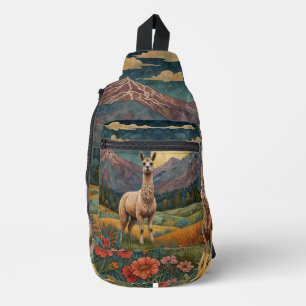 Elegante boho chic lama alpaca sling bag