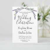 Elegante boho chic lavendel en eucalyptus kaart (Staand voorkant)