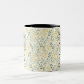 Elegante Boho Chic mok met bloemendecor en monogra (Center)