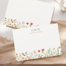 Elegante Boho Chic Notitiekaart met Monogram