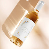 Elegante Boho Chic Pastel bloemen bruiloft Wijn Etiket