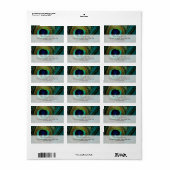 Elegante Boho Chic Pauwveer Foto Adres Etiket (Full Sheet)