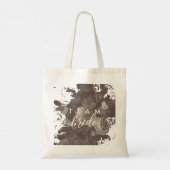Elegante Boho Chic Typografie Bruiloftsshower Tote Bag (Achterkant)