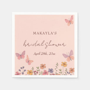 Elegante boho chic Vlinders bloem Bruidsdiner Servet