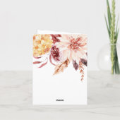 Elegante Boho Chic Waterverf Bloemachtige Bruidsfe Bedankkaart (Achterkant)