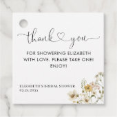 Elegante Boho Chic Wilde Bloem Bloemrijke Dank Je Bedankjes Labels (Voorkant)