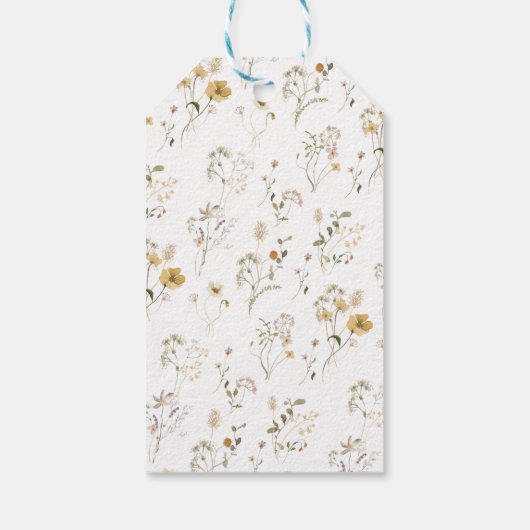 Elegante Boho Chic Wilde Bloem Bloemstuk Bedankt Cadeaulabel (Achterkant)