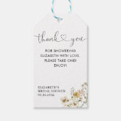 Elegante Boho Chic Wilde Bloem Florale Dank Je Cadeaulabel (Voorkant)