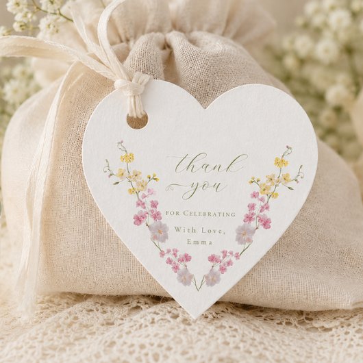 Elegante boho chic Wilde bloemen Bruiloftsshow Hea Bedankjes Labels