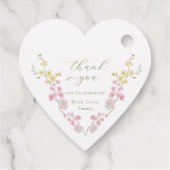 Elegante boho chic Wilde bloemen Bruiloftsshow Hea Bedankjes Labels (Achterkant)