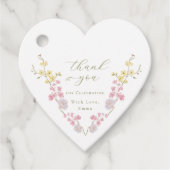 Elegante boho chic Wilde bloemen Bruiloftsshow Hea Bedankjes Labels (Voorkant)