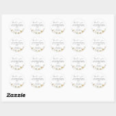 Elegante Boho Chic Wildflower Floral Dank u Ronde Sticker (Vel)