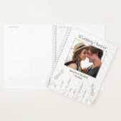Elegante Boho Chique Bloemen Paar Fotobruiloft Planner (Display)