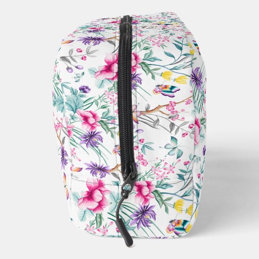 Elegante Boho Chique Bloemen & Vlinders Monogram Toilettasje (Rechts)