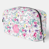 Elegante Boho Chique Bloemen & Vlinders Monogram Toilettasje (Rechterhoek)