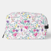 Elegante Boho Chique Bloemen & Vlinders Monogram Toilettasje (Achterkant)