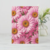 Elegante boho chique roze bloemen roze madeliefjes kaart (Staand voorkant)