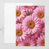 Elegante boho chique roze bloemen roze madeliefjes kaart (Voorkant / Achterkant)