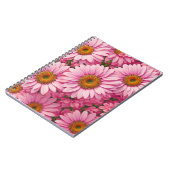 Elegante boho chique roze bloemen roze madeliefjes notitieboek (Linkerzijde)