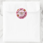Elegante boho chique roze bloemen roze madeliefjes ronde sticker (Tas)