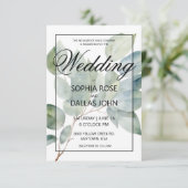 Elegante boho chique waterverf groen botanisch kaart (Staand voorkant)