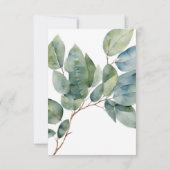 Elegante boho chique waterverf groen botanisch kaart (Achterkant)