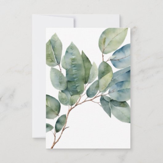 Elegante boho chique waterverf groen botanisch kaart (Achterkant)