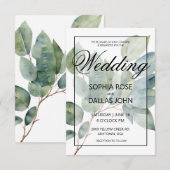 Elegante boho chique waterverf groen botanisch kaart (Voorkant / Achterkant)
