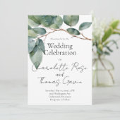 Elegante boho chique waterverf groen botanisch kaart (Staand voorkant)