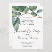 Elegante boho chique waterverf groen botanisch kaart (Voorkant / Achterkant)