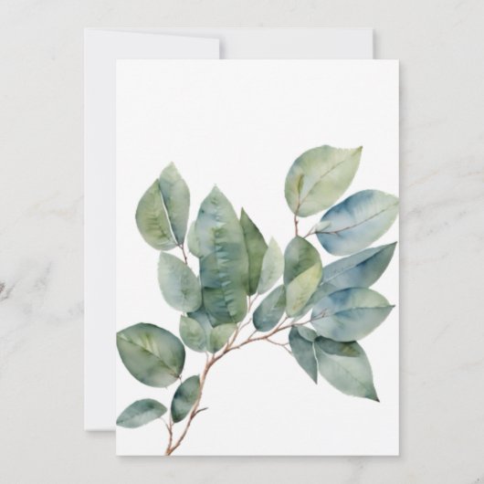 Elegante boho chique waterverf groen botanisch kaart (Achterkant)