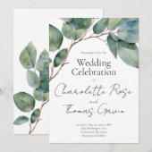 Elegante boho chique waterverf groen botanisch kaart (Voorkant / Achterkant)