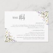Elegante boho chique wilde bloem bruiloft accommod informatiekaartje (Voorkant)