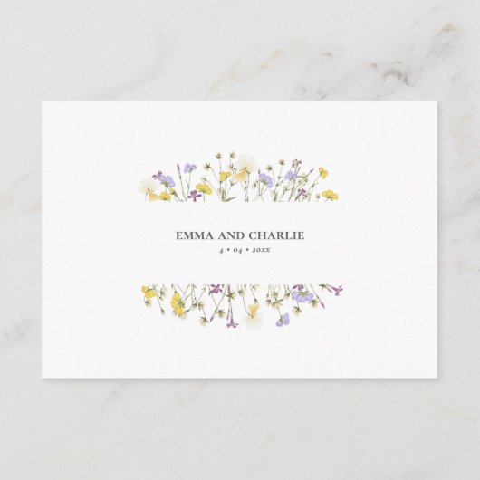 Elegante boho chique wilde bloem bruiloft accommod informatiekaartje (Achterkant)