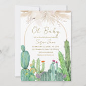 Elegante Boho Desert Cactus Arch Baby shower Kaart (Voorkant)
