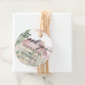 Elegante Boho Desert Landschap Cactus Bruiloft Bedankjes Labels (In situ)