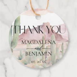 Elegante Boho Desert Landschap Cactus Bruiloft Bedankjes Labels