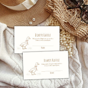 Elegante Boho Domme Gans Luier Raffle Baby Borrel Informatiekaartje