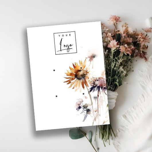 Elegante Boho Dry Wildflower 2 Earring Logo Displa Visitekaartje