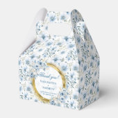 Elegante Boho Dusty Blauw Goud bruiloft Dank u Box Bedankdoosjes (Voorkant Zijde)