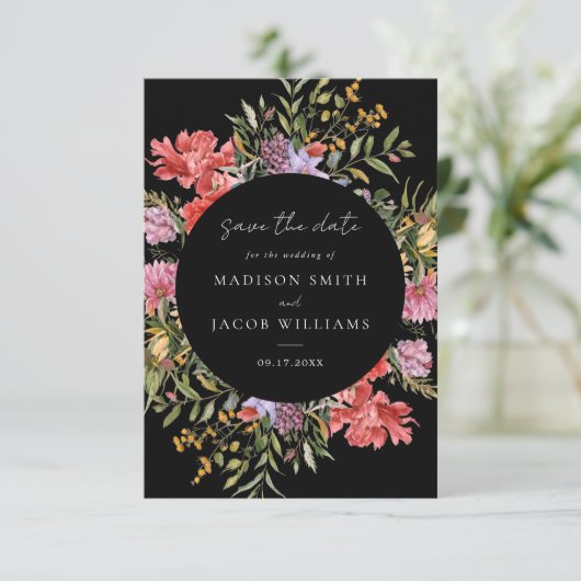 Elegante Boho Dutch Floral Wedding Save The Date (Staand voorkant)