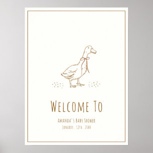 Elegante Boho Dwaze Gans Baby Shower Welkom Poster