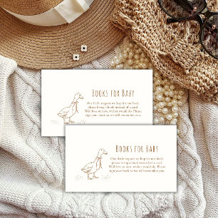 Elegante Boho Dwaze Gans Boeken Voor Baby Shower Informatiekaartje