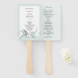 Elegante Boho Eucalyptus Bloemen Waterverf Kunst Handwaaier